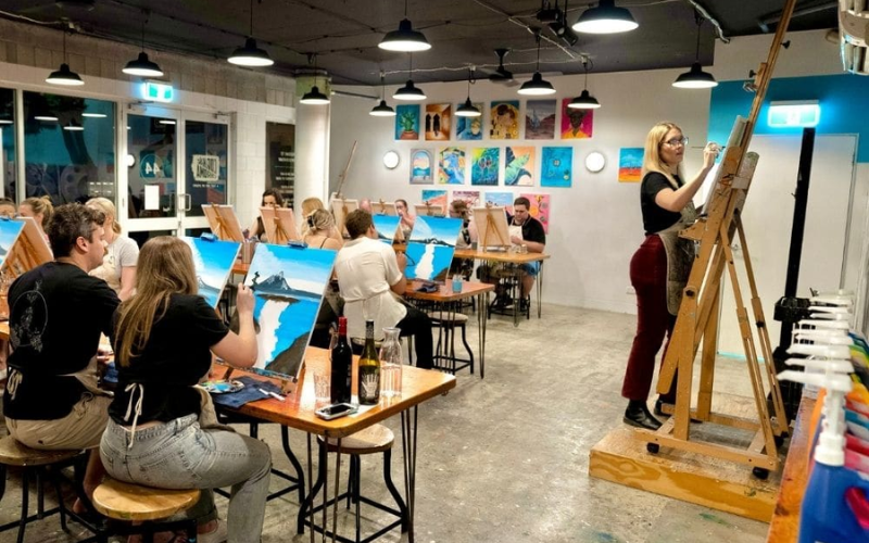 Paint and wine